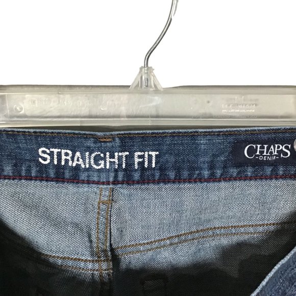 Chaps Jeans Mens Measures 32x29 Straight Fit Whisker Front Medium Wash Denim - Picture 4 of 4